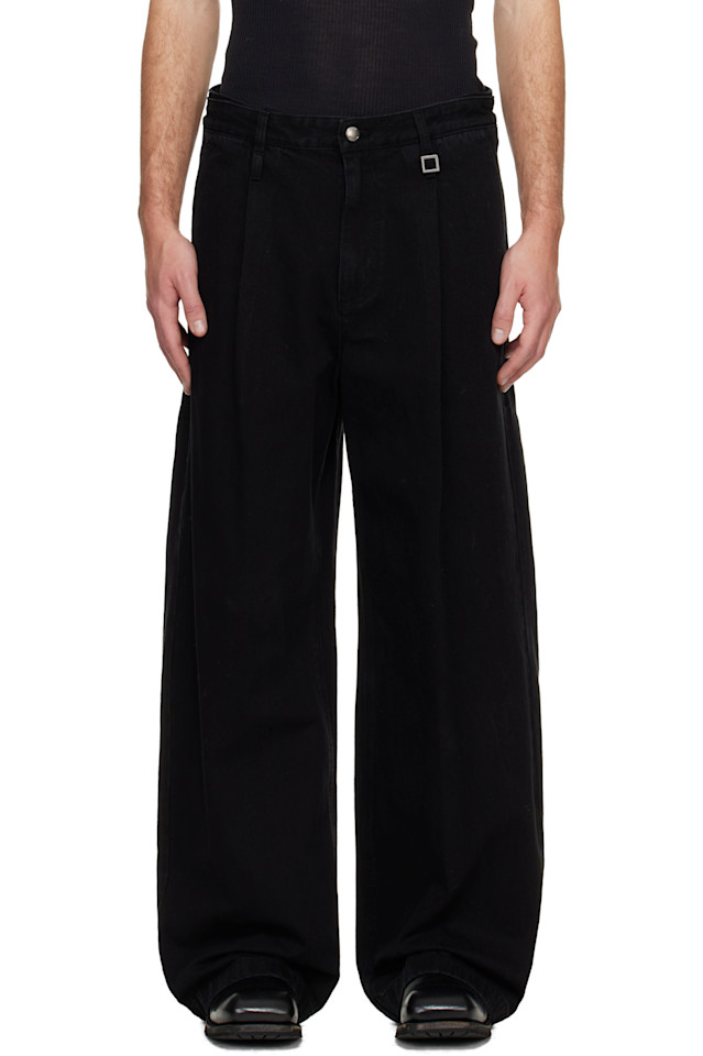 

Широкие подвернутые джинсы Wooyoungmi, черный