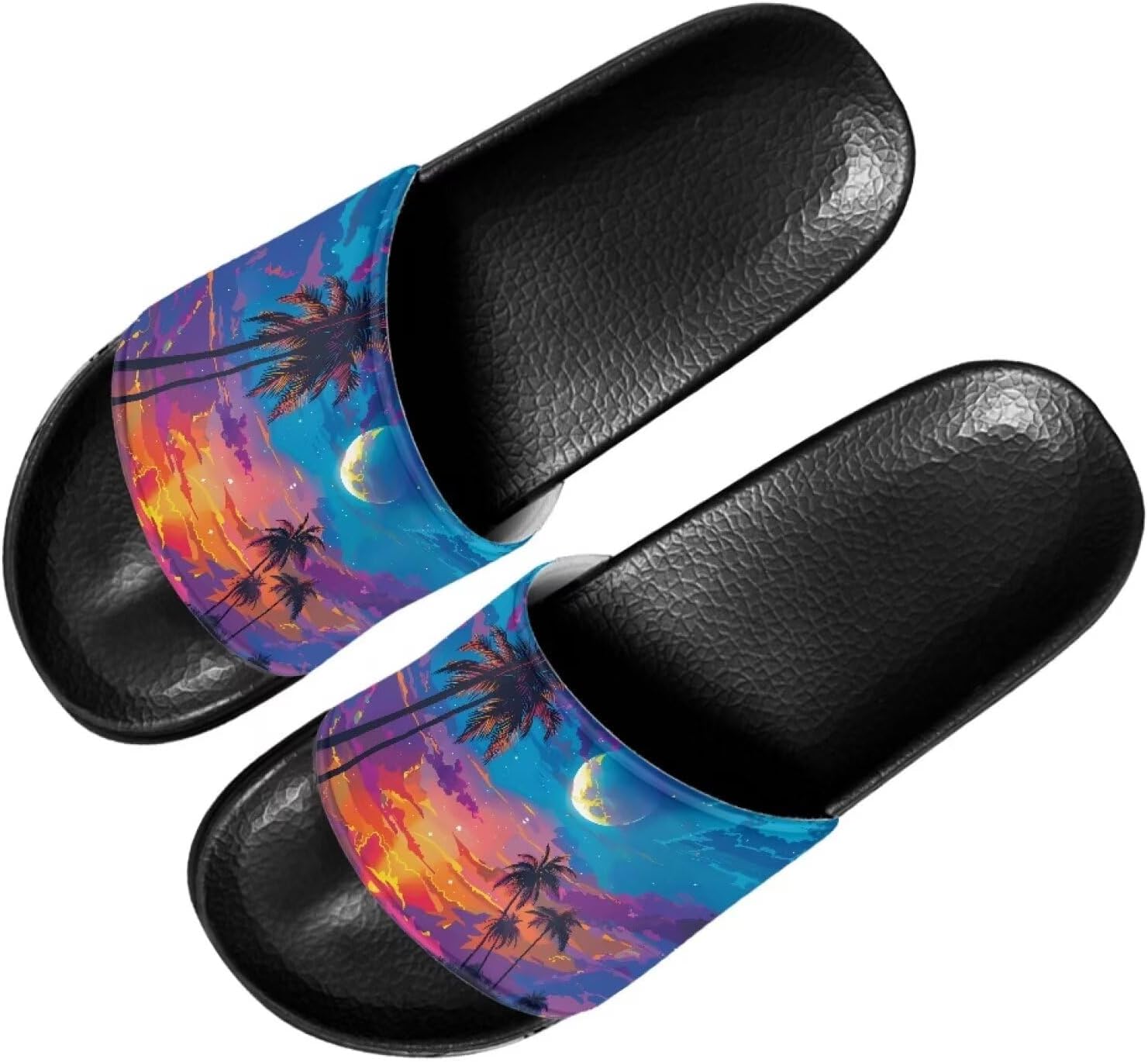 

Женские шлепанцы Forchrinse Hummingbird Rose, мужские душевые тапочки, нескользящие пляжные шлепанцы, летние сандалии для дома и улицы, Palm Beach Oil Painting