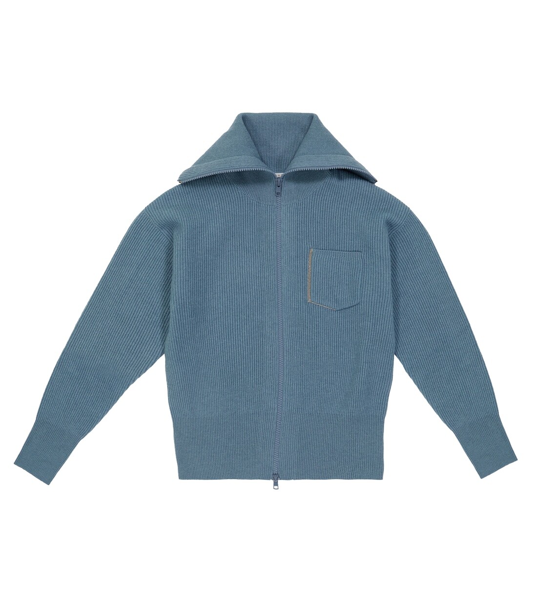 

Кашемировый кардиган на молнии Brunello Cucinelli, синий