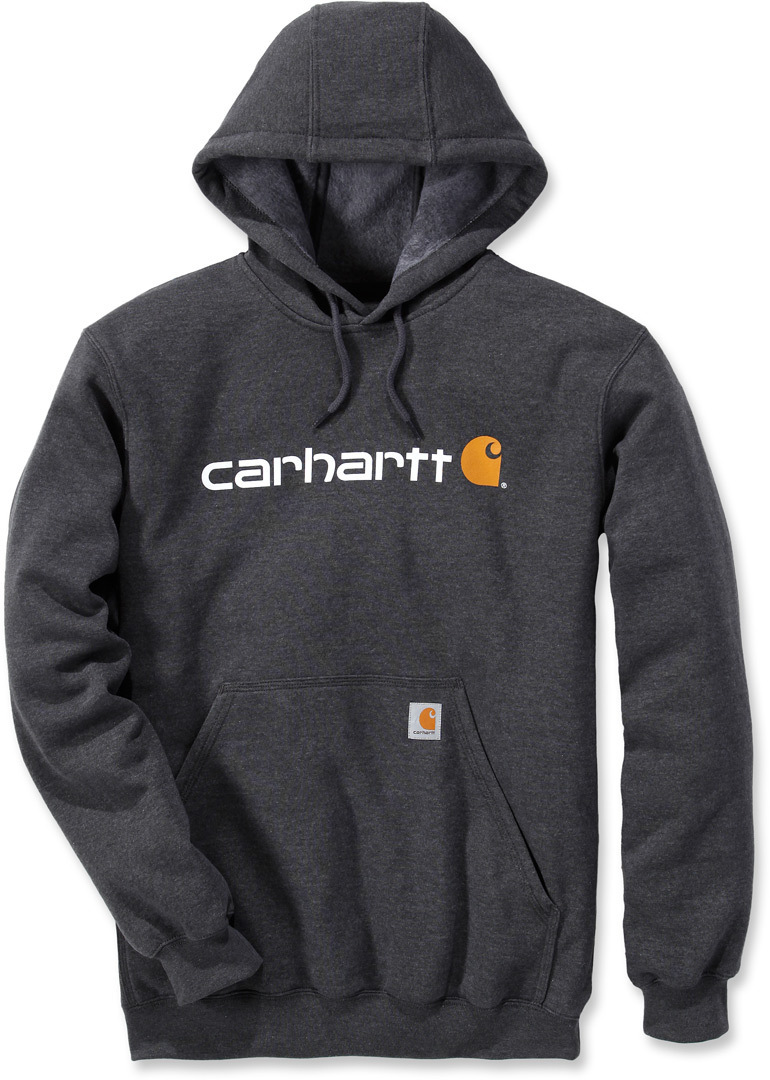 

Худи Carhartt Signature Logo Midweight Hoodie, цвет Dark Grey/White