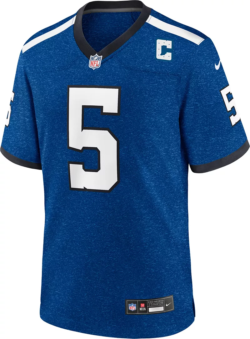 Мужская футболка Nike Indianapolis Colts Anthony Richardson #5 Alternate Royal Game — фото 2