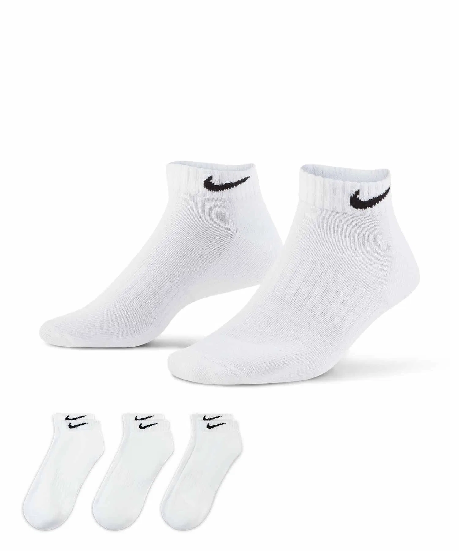 Низкие тренировочные носки Nike Everyday Cushioned Training (3 пары) SX7670-100, белые