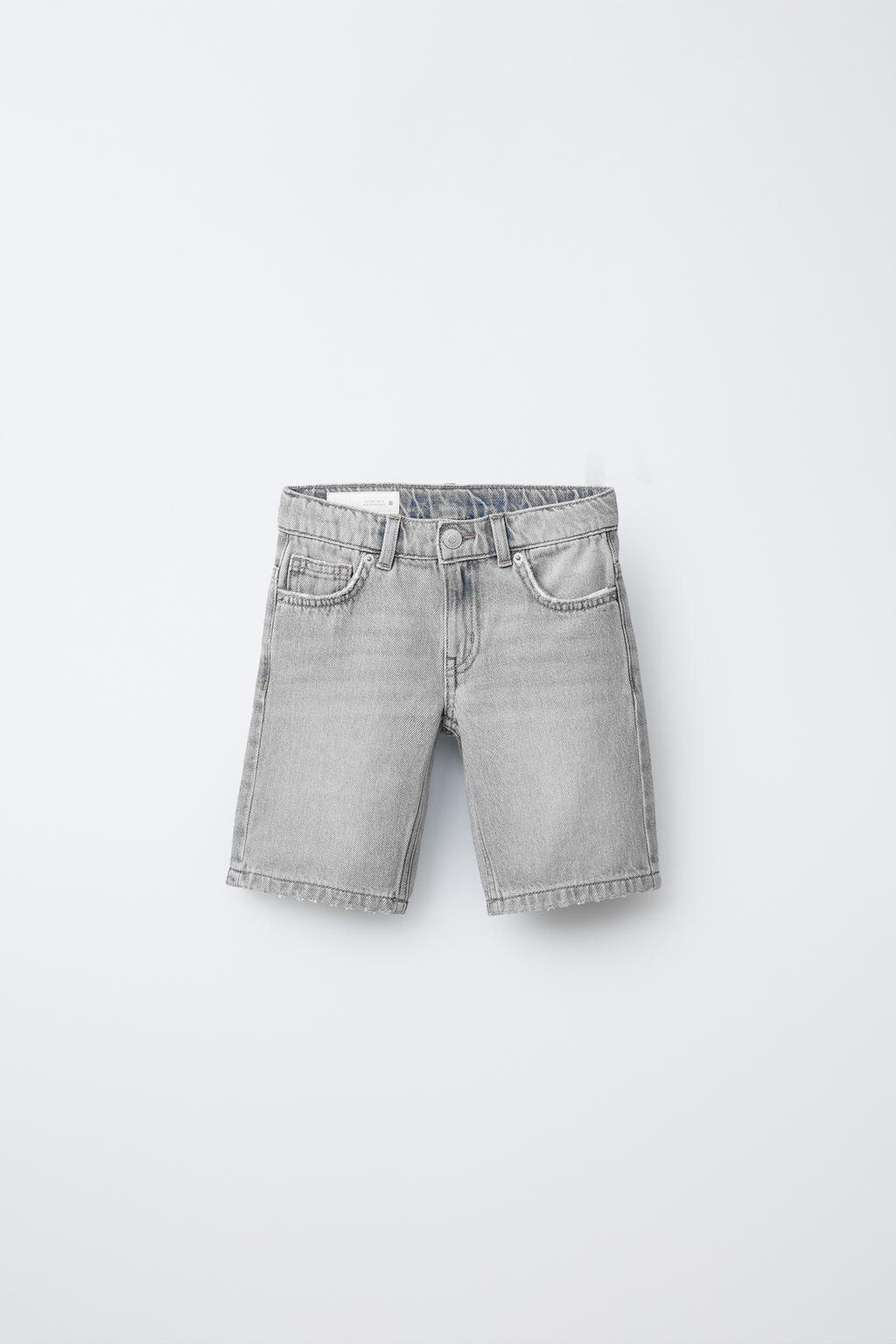 

Джинсовые шорты-бермуды оригинального кроя ZARA, цвет Mid-grey