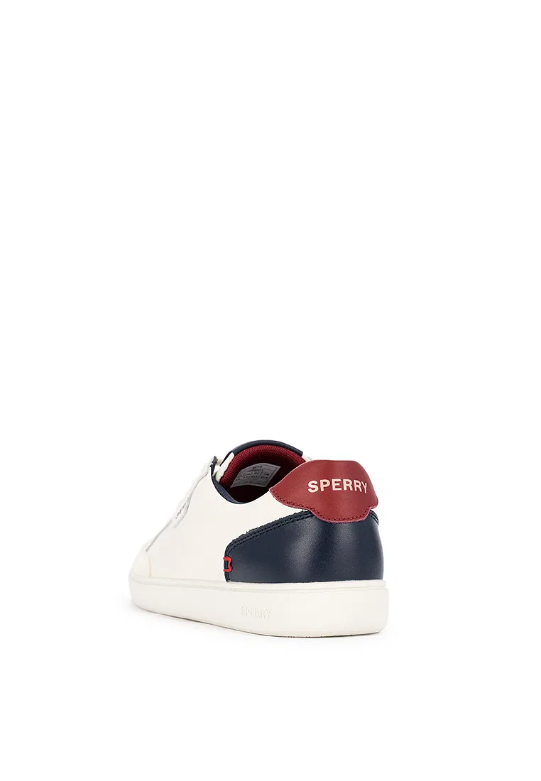 Кроссовки мужские, кожаные, Off White темно-синий Red Sperry — фото 3