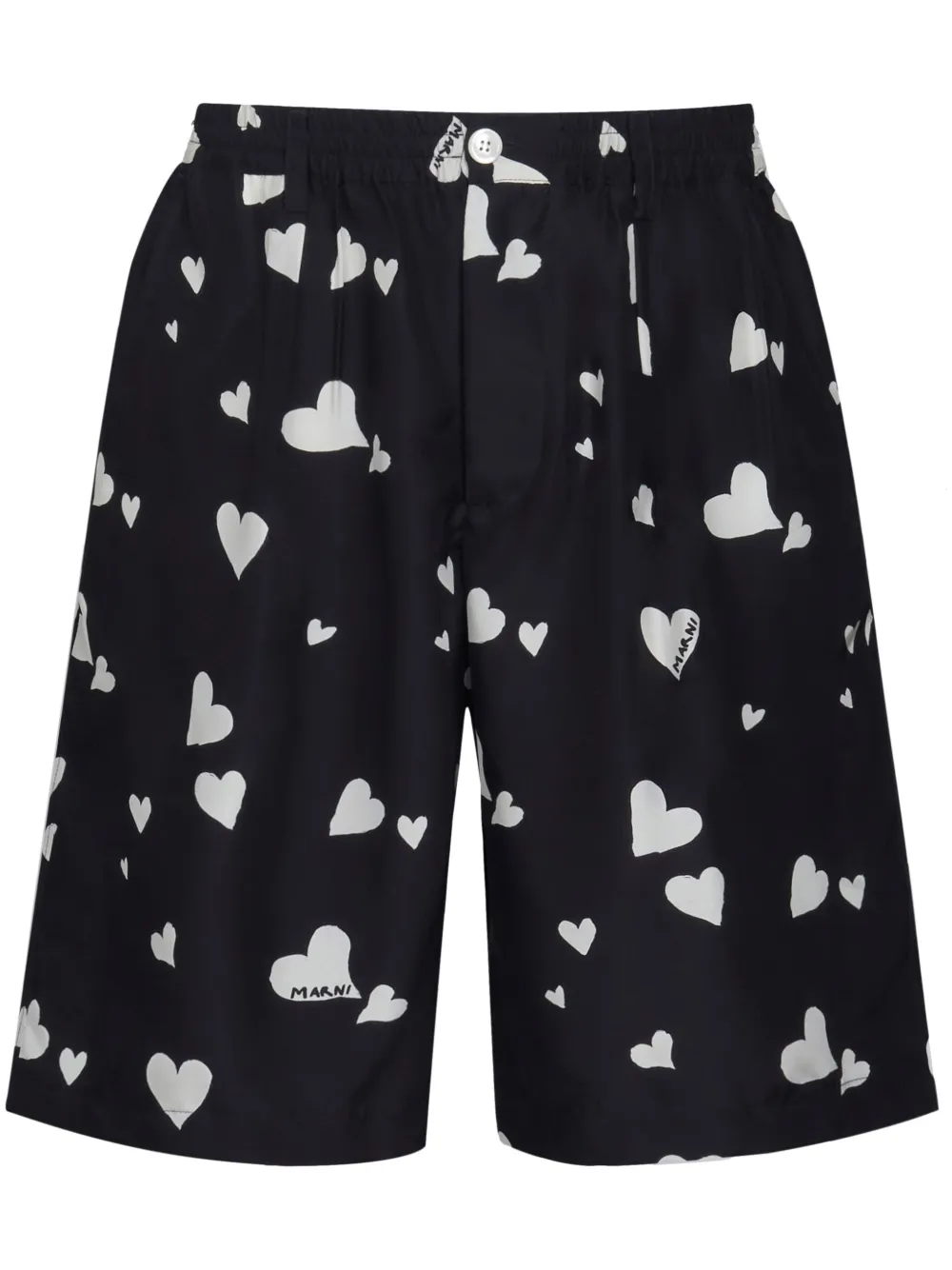 

Шелковые шорты Bunch of Hearts Marni, черный