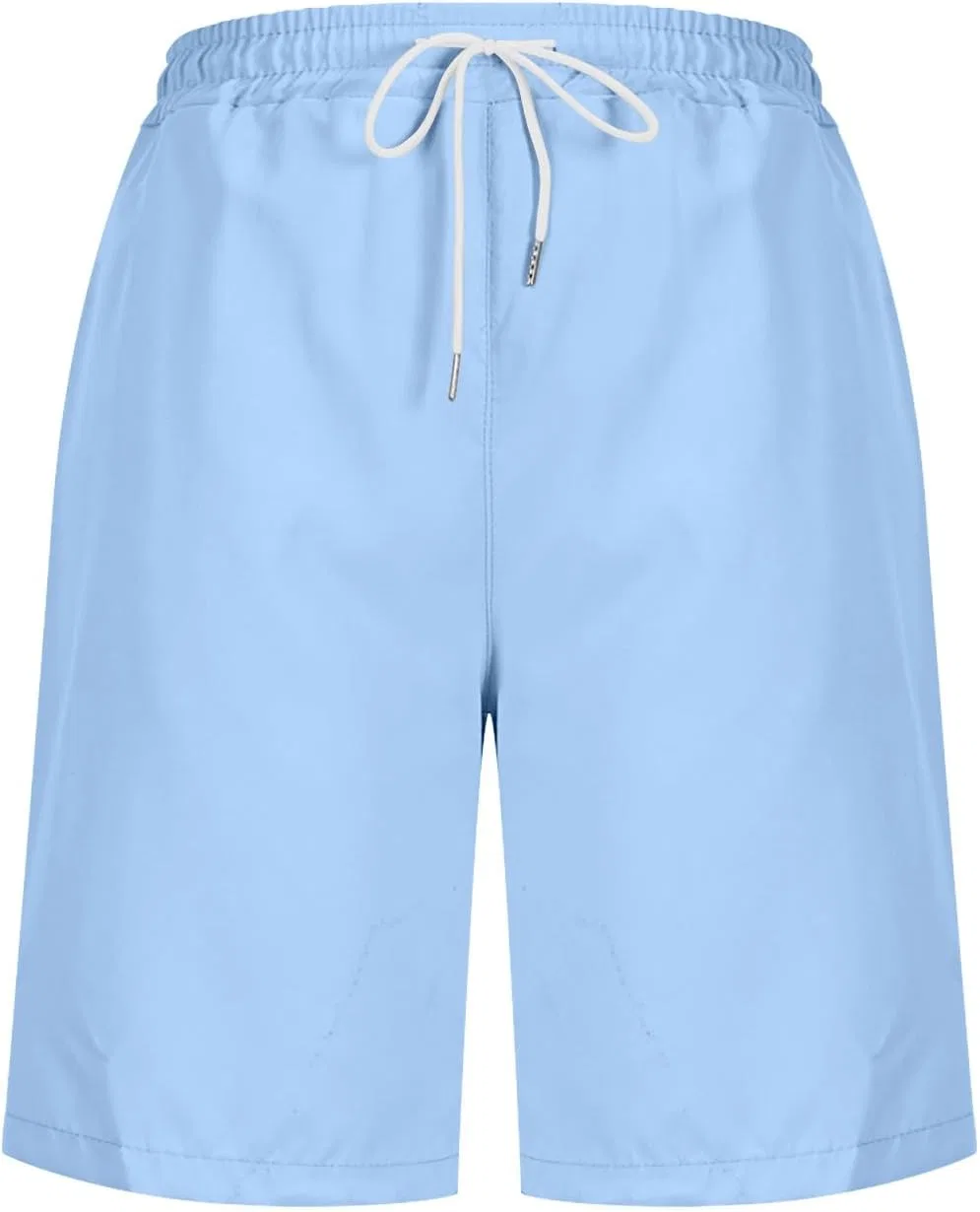Шорты спортивные женские плюс сайз с карманами, Light Blue — фото 4