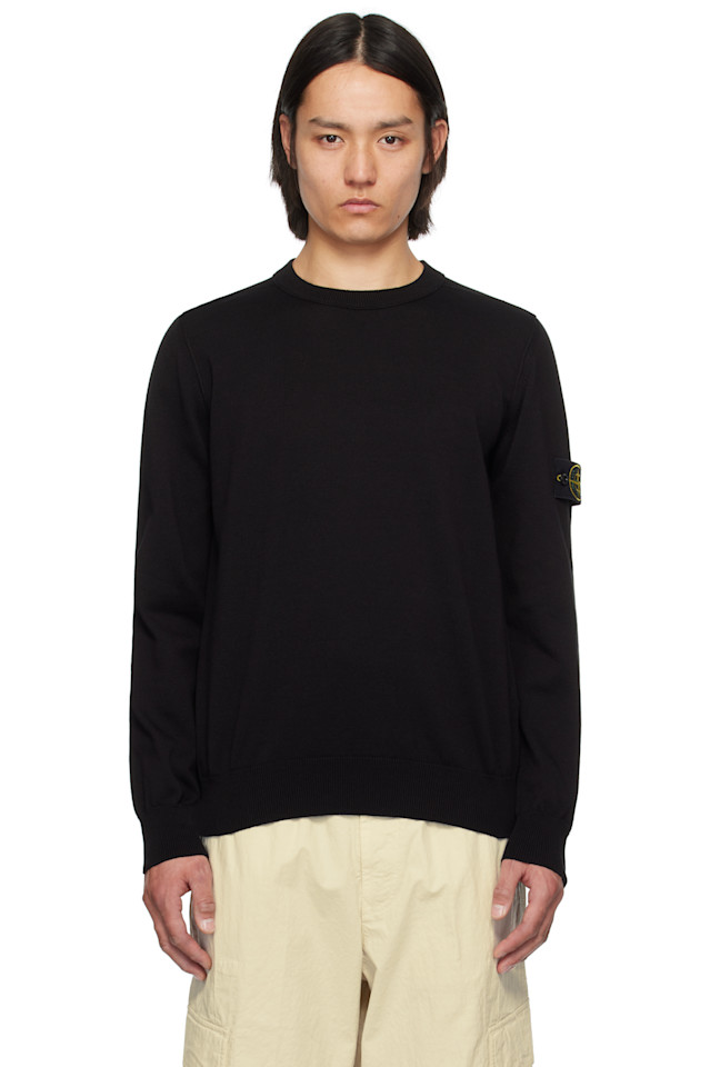 

Мягкий свитер из органического хлопка Stone Island, черный