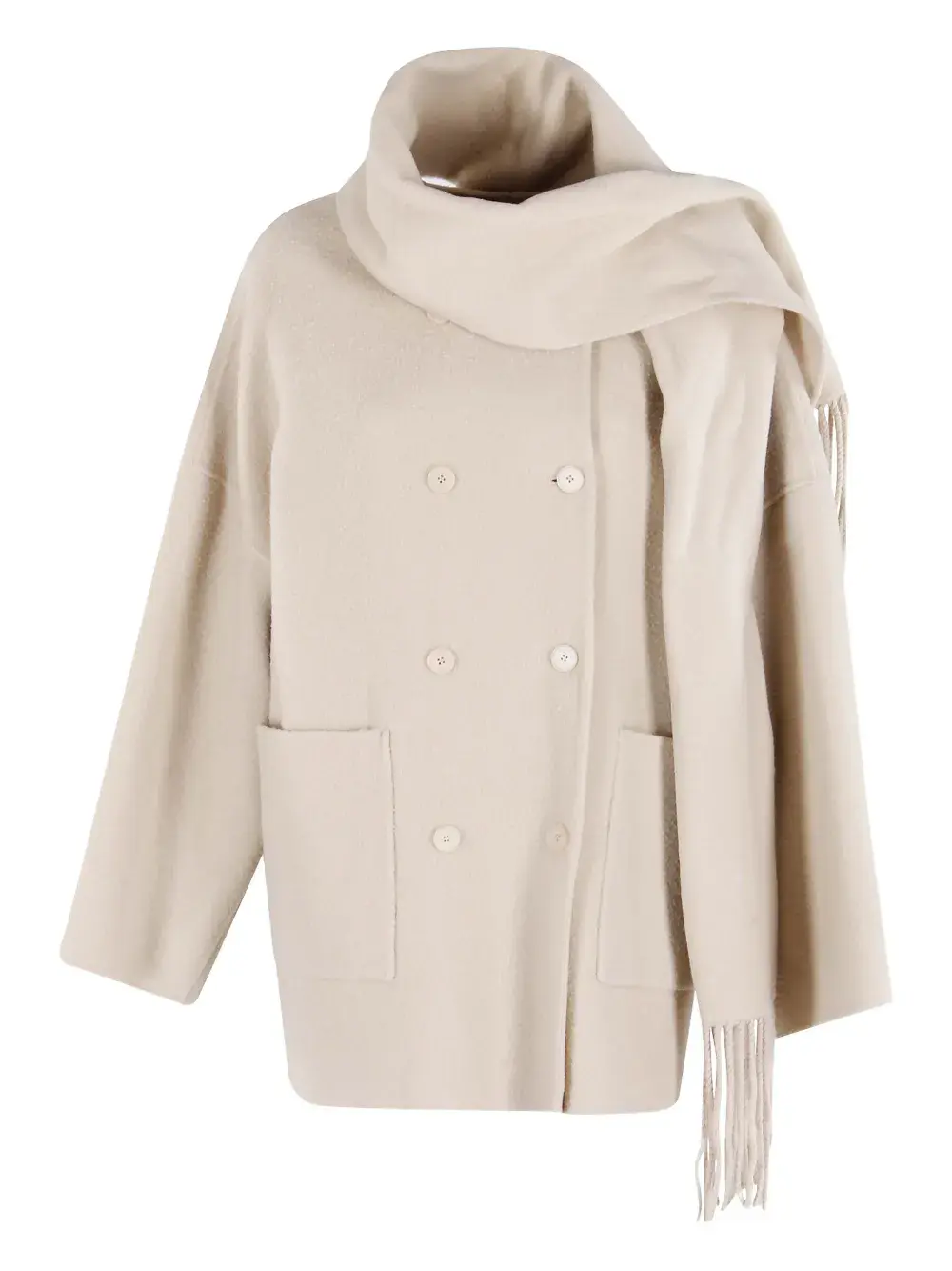 

Пальто с двубортной застежкой и шарфом Isabelle Blanche, бежевый