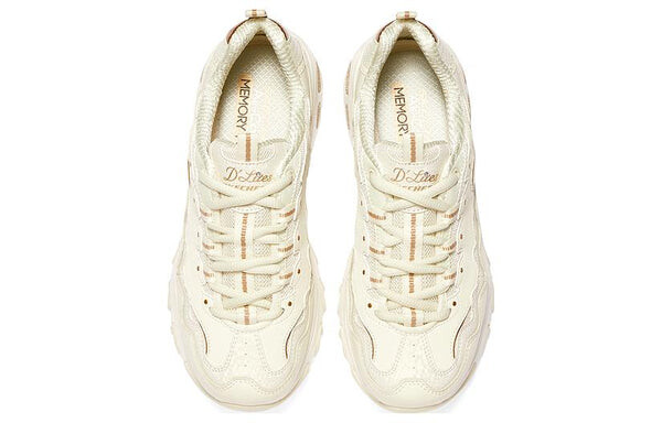 Кроссовки (WMNS) Skechers D'lites 1.0 Marathon Running Shoes 'Beige White', бежевый — фото 4