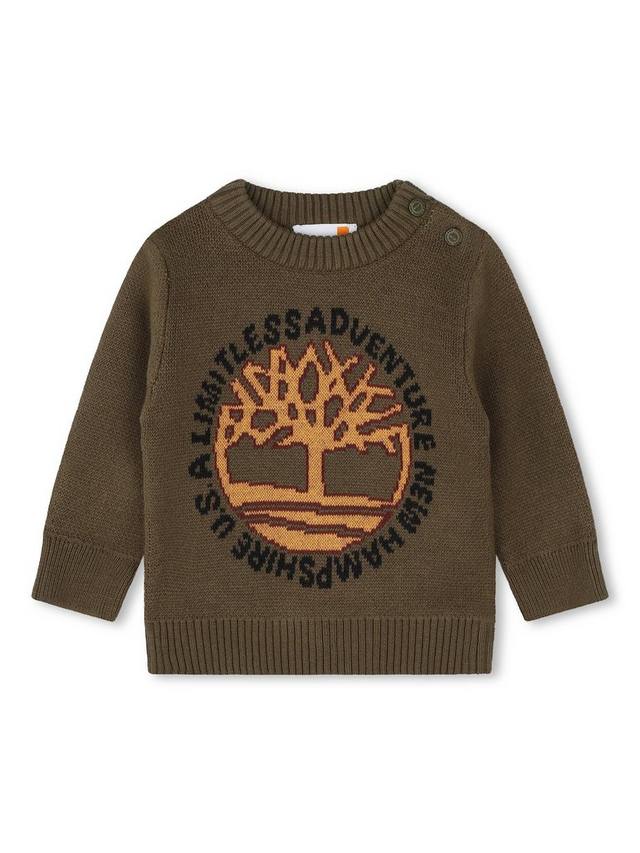 

Джемпер с логотипом из детской ваты Timberland, хаки
