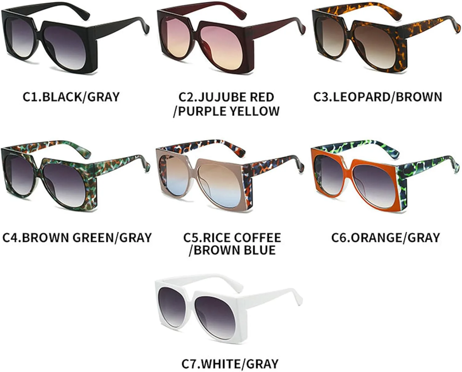 

Винтажные большие квадратные солнцезащитные очки Willochra для женщин, модные солнцезащитные очки-щит в стиле Y2K, женские градиентные очки с широкими дужками, C4