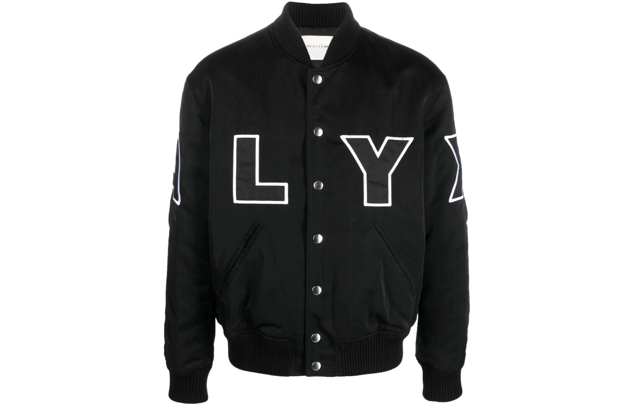 

Вышитая бейсбольная куртка с логотипом 1017 ALYX 9SM, черная, Черный, Вышитая бейсбольная куртка с логотипом 1017 ALYX 9SM, черная