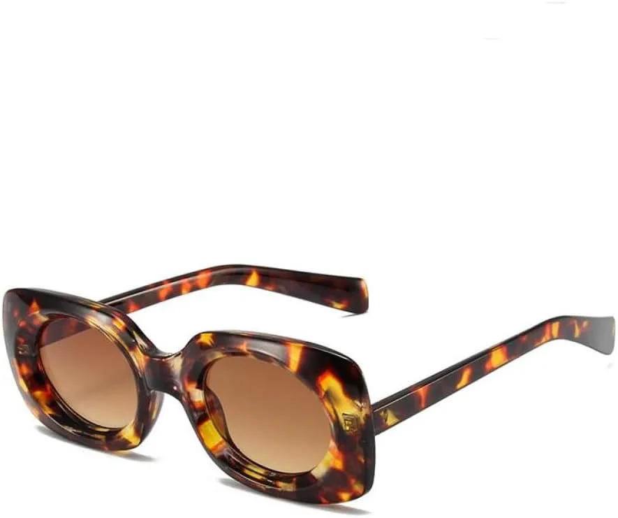 

Модные солнцезащитные очки в корейском стиле для женщин, маленькие прямоугольные солнцезащитные очки, женские очки с защитой от УФ-излучения UV400 MTZJH, Leopard