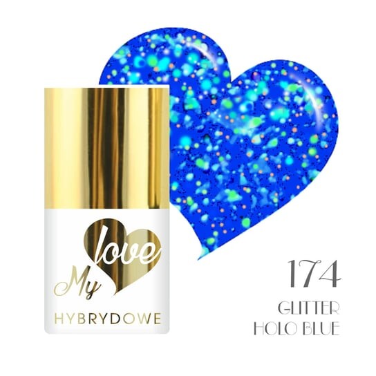 

Гибридный лак для ногтей Mylove UV/Led 174 Glitter Holo Blue, SUNFLOWER