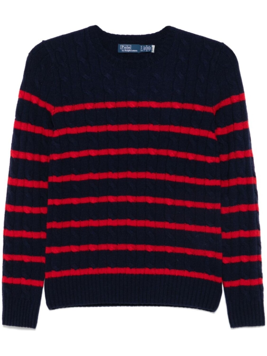 

Полосатый свитер фактурной вязки Polo Ralph Lauren, синий
