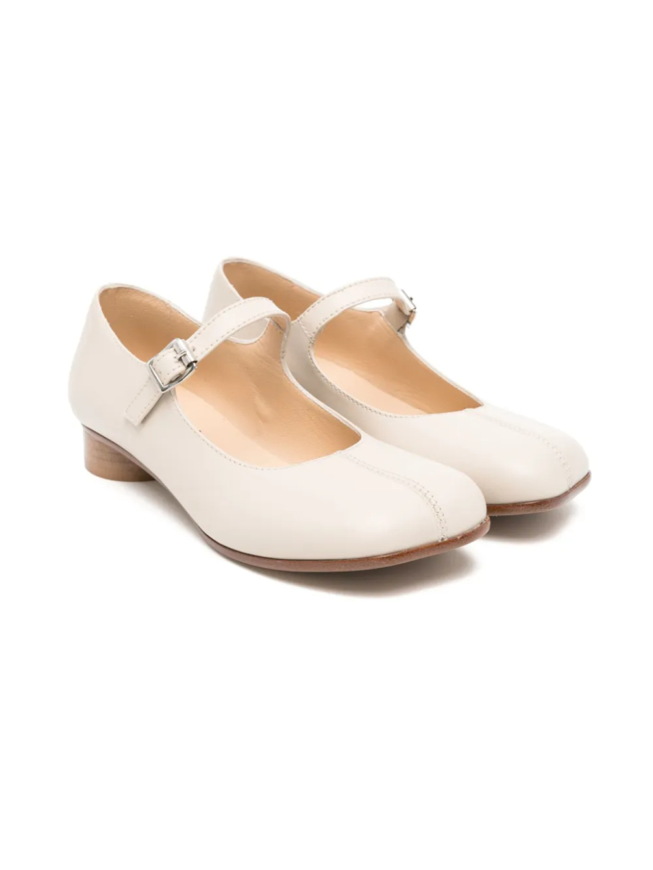 

Кожаные балетки MM6 Maison Margiela Kids, нейтральный
