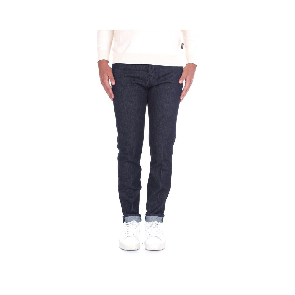 

Элегантные дизайнерские джинсы Slim Fit с кожаными деталями Jacob Cohen, синий