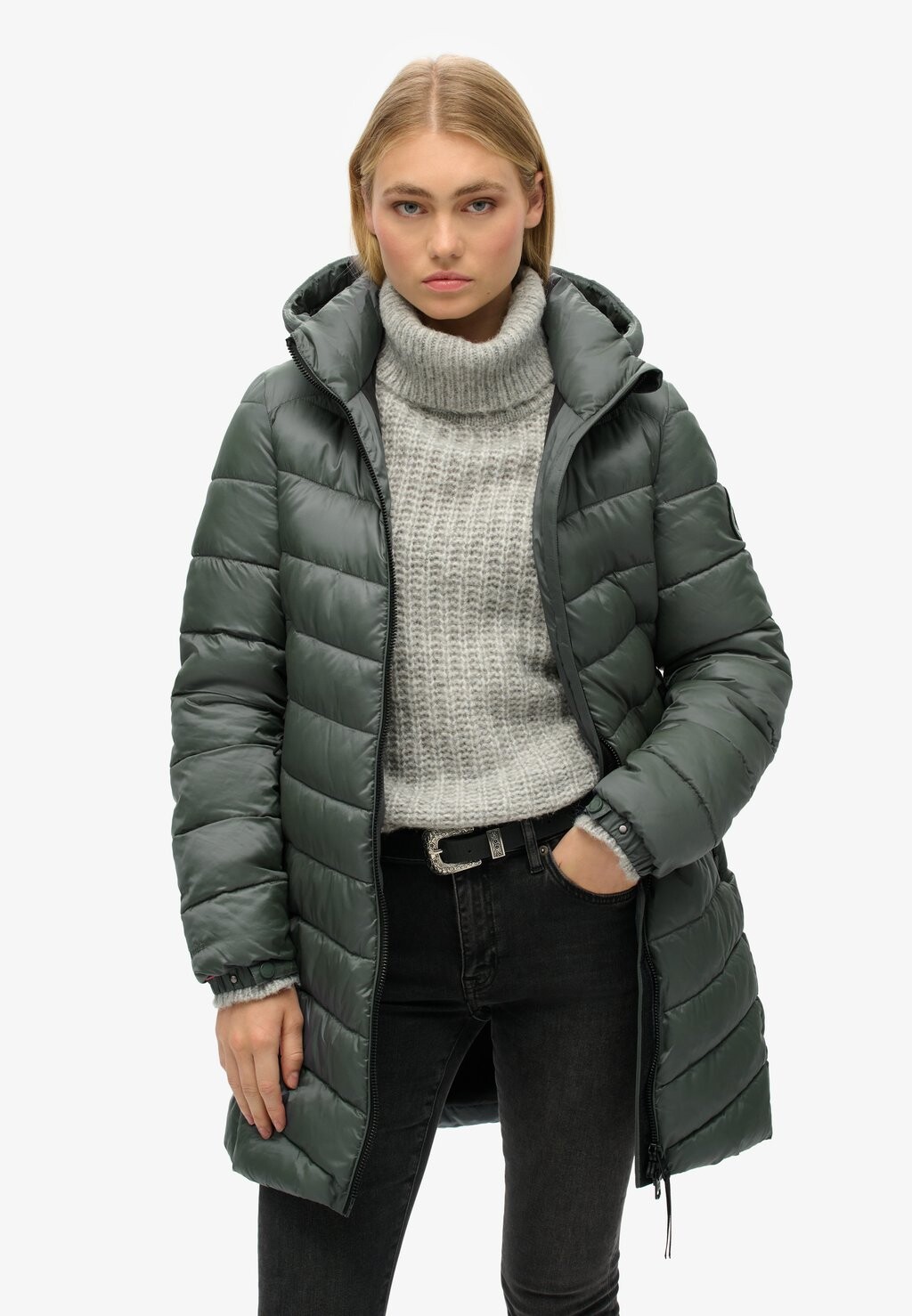 

Зимнее пальто HOODED FUJI MID PADDED Superdry, синий