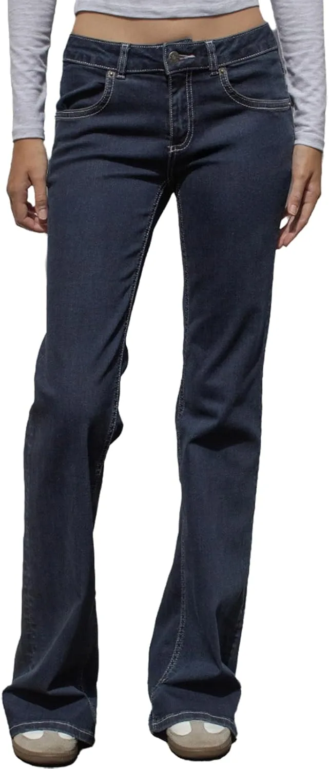 

Женские джинсы 90s vintage low rise bootcut stretch slim y2k MRNYQBM