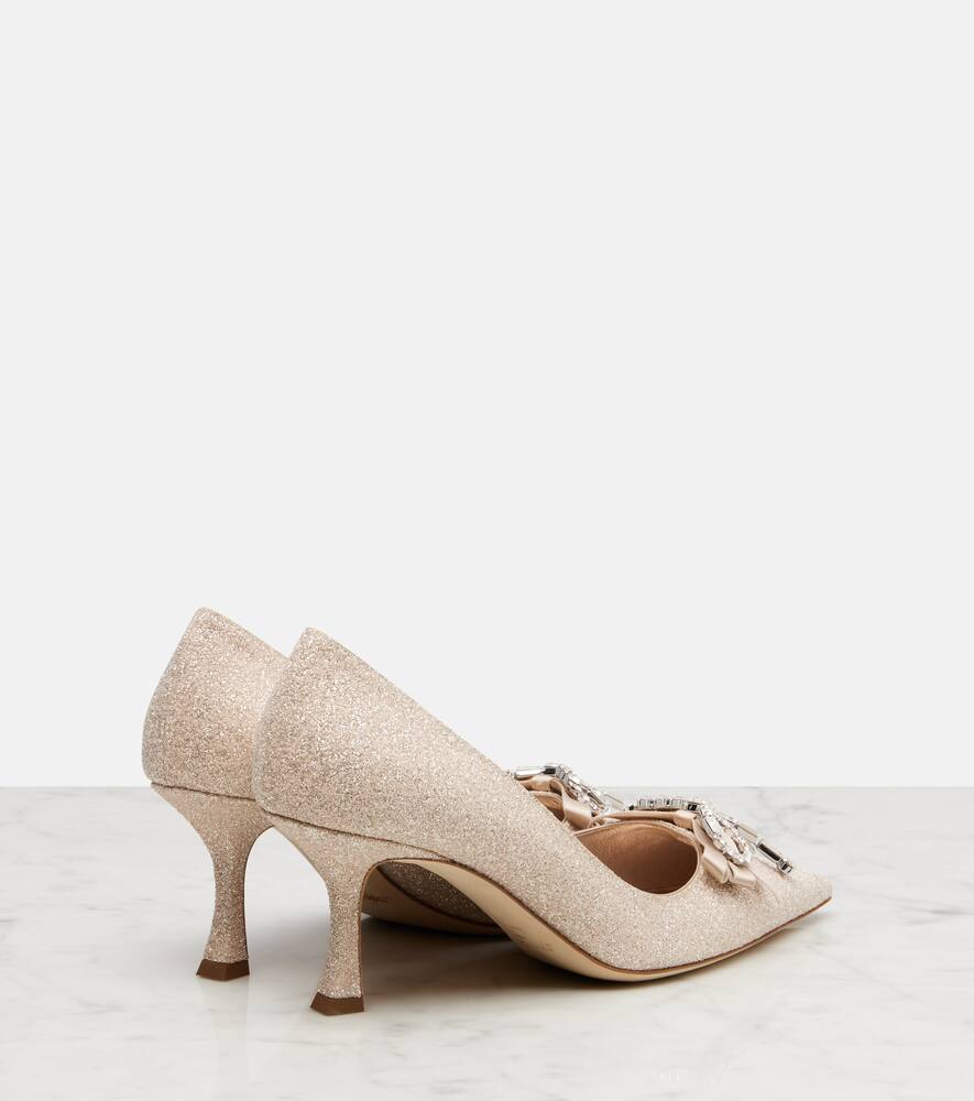 Auria 70 блестящие туфли-лодочки с кристаллами Jimmy Choo, Light Soft Gold/Crystal — фото 2