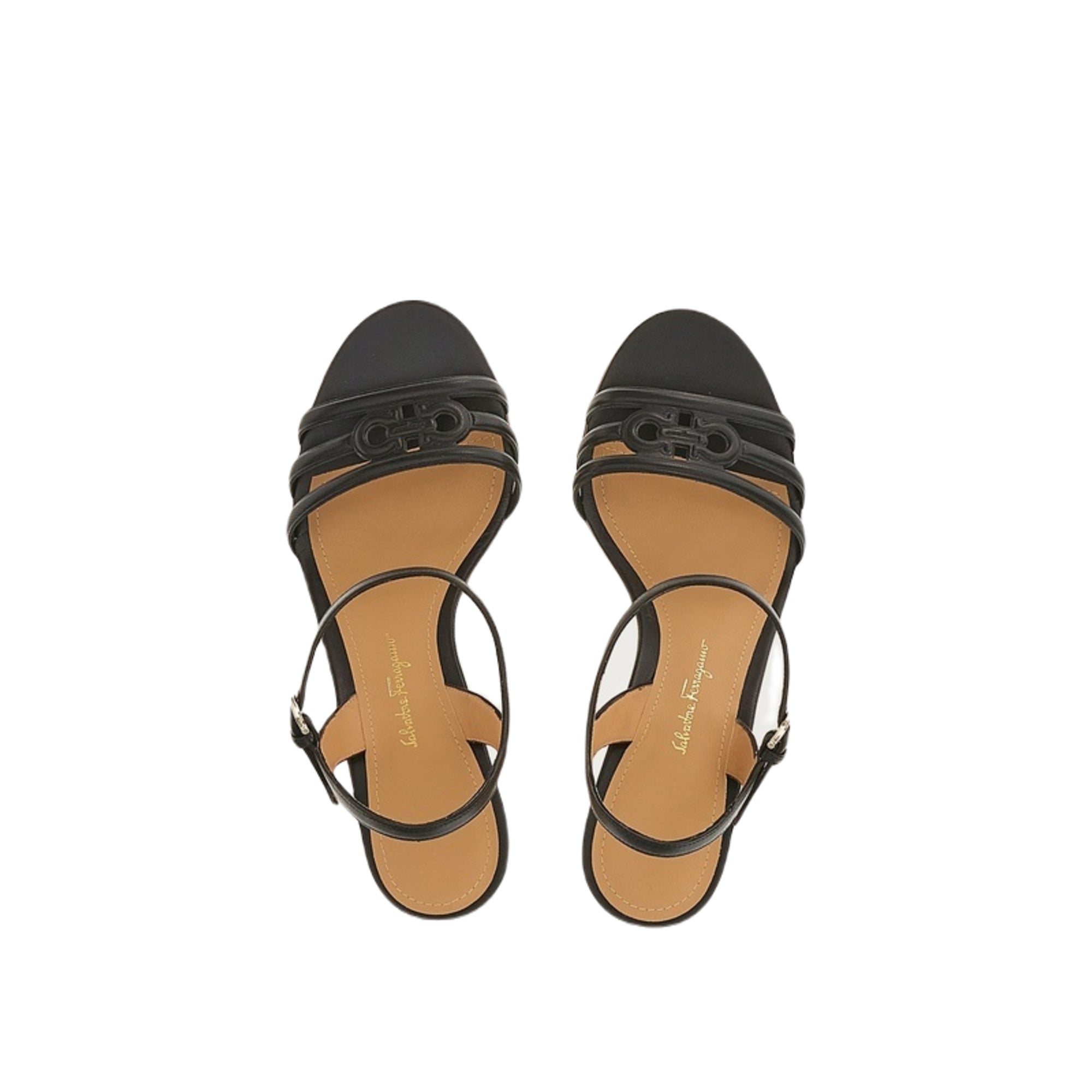Феррагамо Фьери 70 С женские сандалии коричневые, черные Salvatore Ferragamo — фото 2