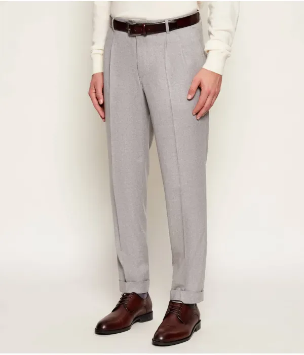 Шерстяные брюки C-Perin-DPL-TU-261 regular fit Boss, серый