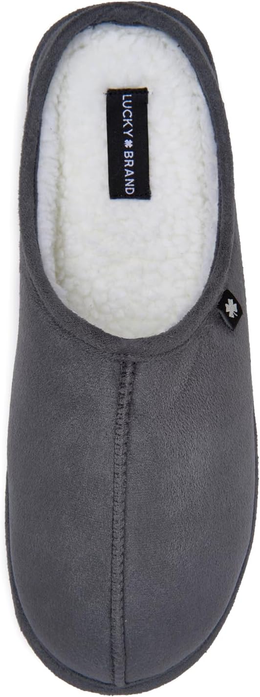 

Мужские тапочки Lucky Brand из микрозамши с эффектом памяти и подкладкой из шерпы, теплые и мягкие, для дома и улицы, серый