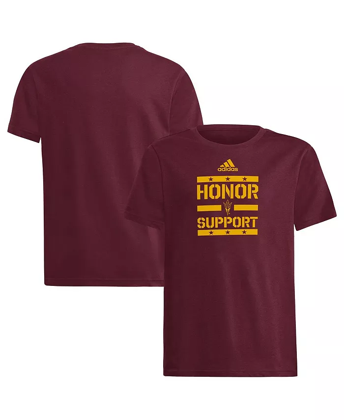 

Футболка с принтом в честь команды Arizona State Sun Devils для мальчиков и девочек, бордовый adidas