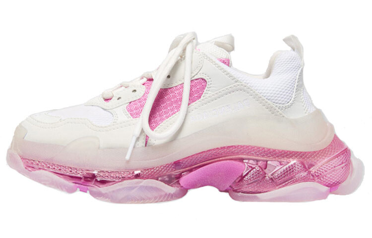 Женские кроссовки Balenciaga Triple S белые с розовым
