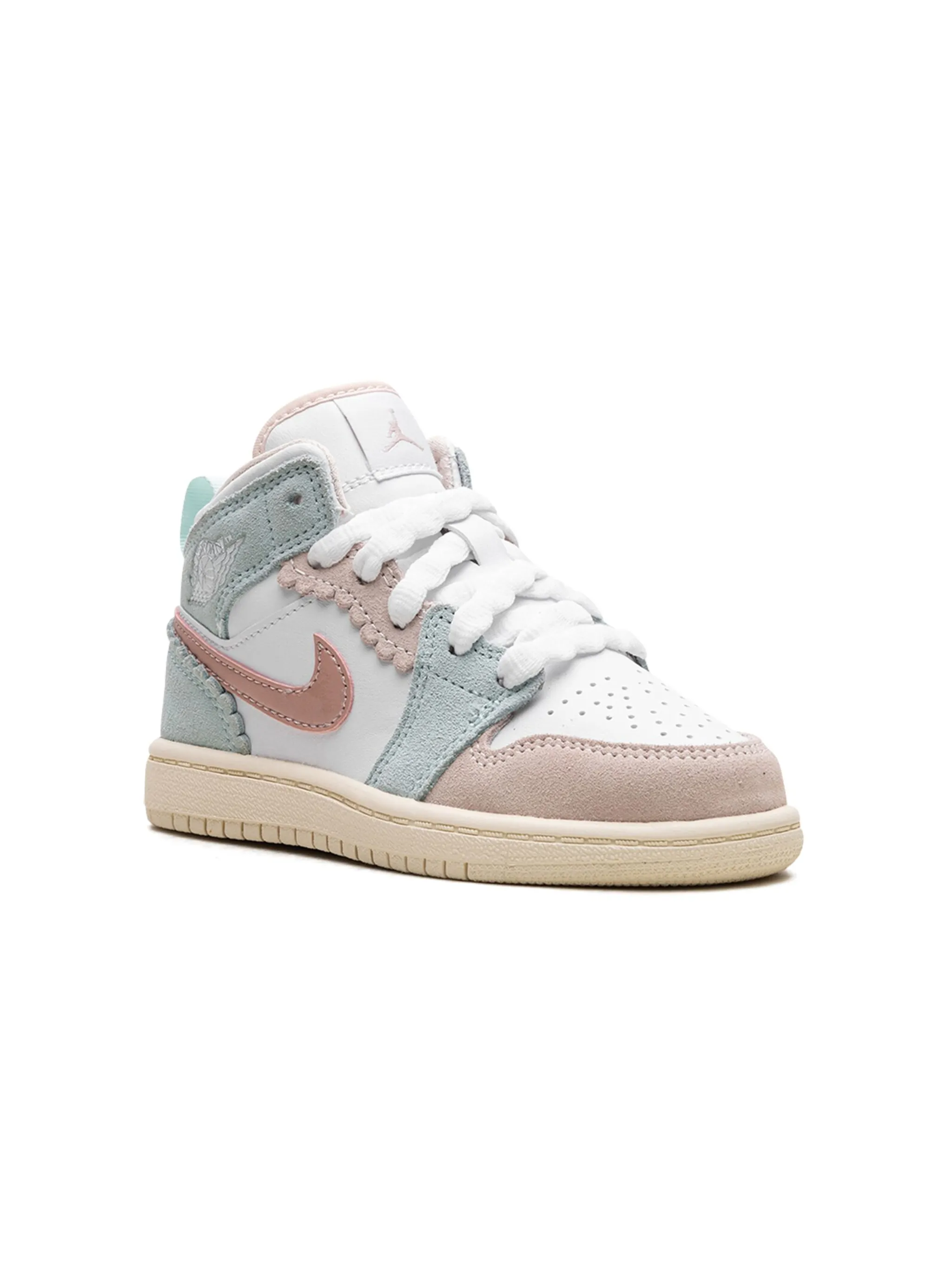 

Кроссовки Jordan 1 Mid SE Jade Ice Jordan Kids, белый