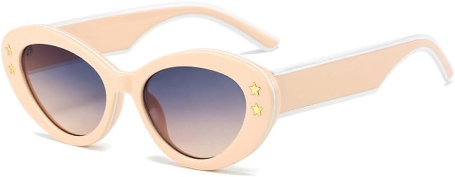 

Модные овальные солнцезащитные очки для женщин и мужчин с градиентными линзами, поликарбонатная оправа, винтажные очки «кошачий глаз», защита от ультрафиолета UV400 LVTFCO, C4