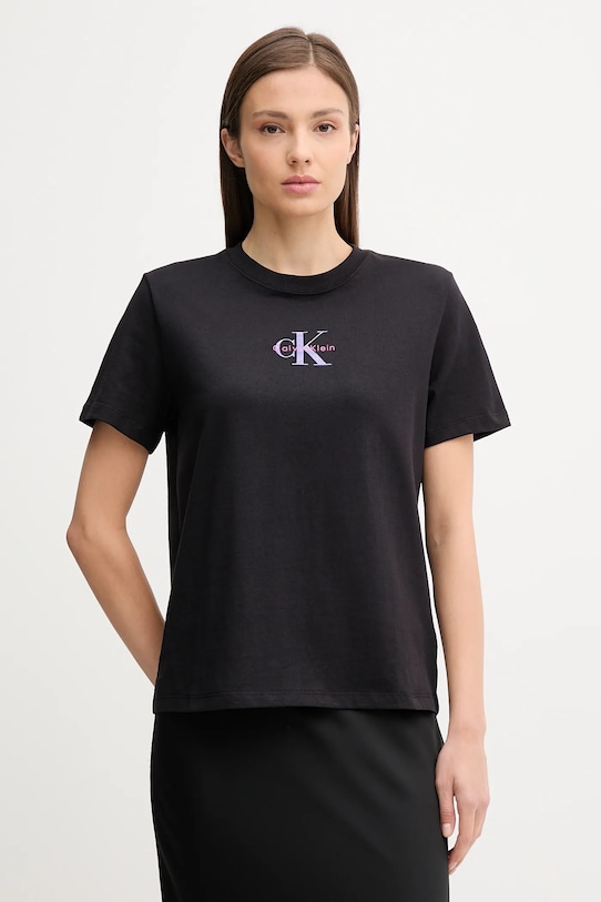 

Хлопковая футболка Calvin Klein Jeans, черный