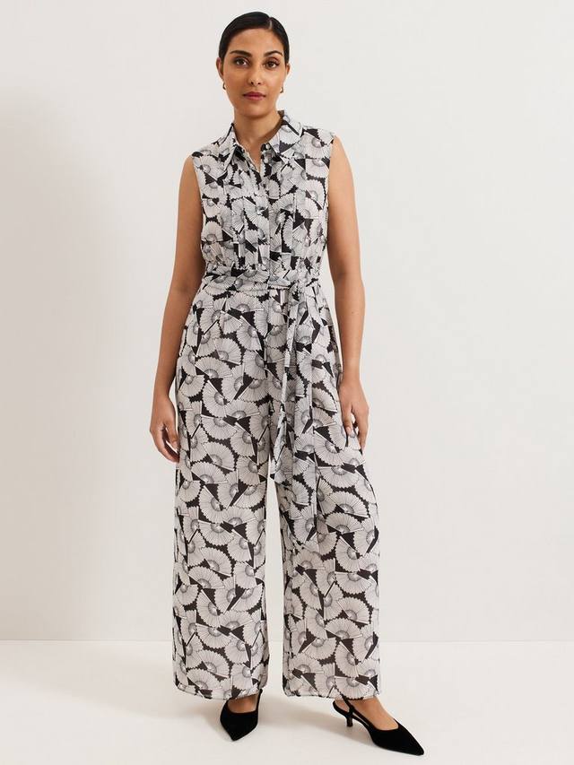 

Комбинезон с принтом petite janine fan с принтом Phase Eight, цвет Navy/Ivory