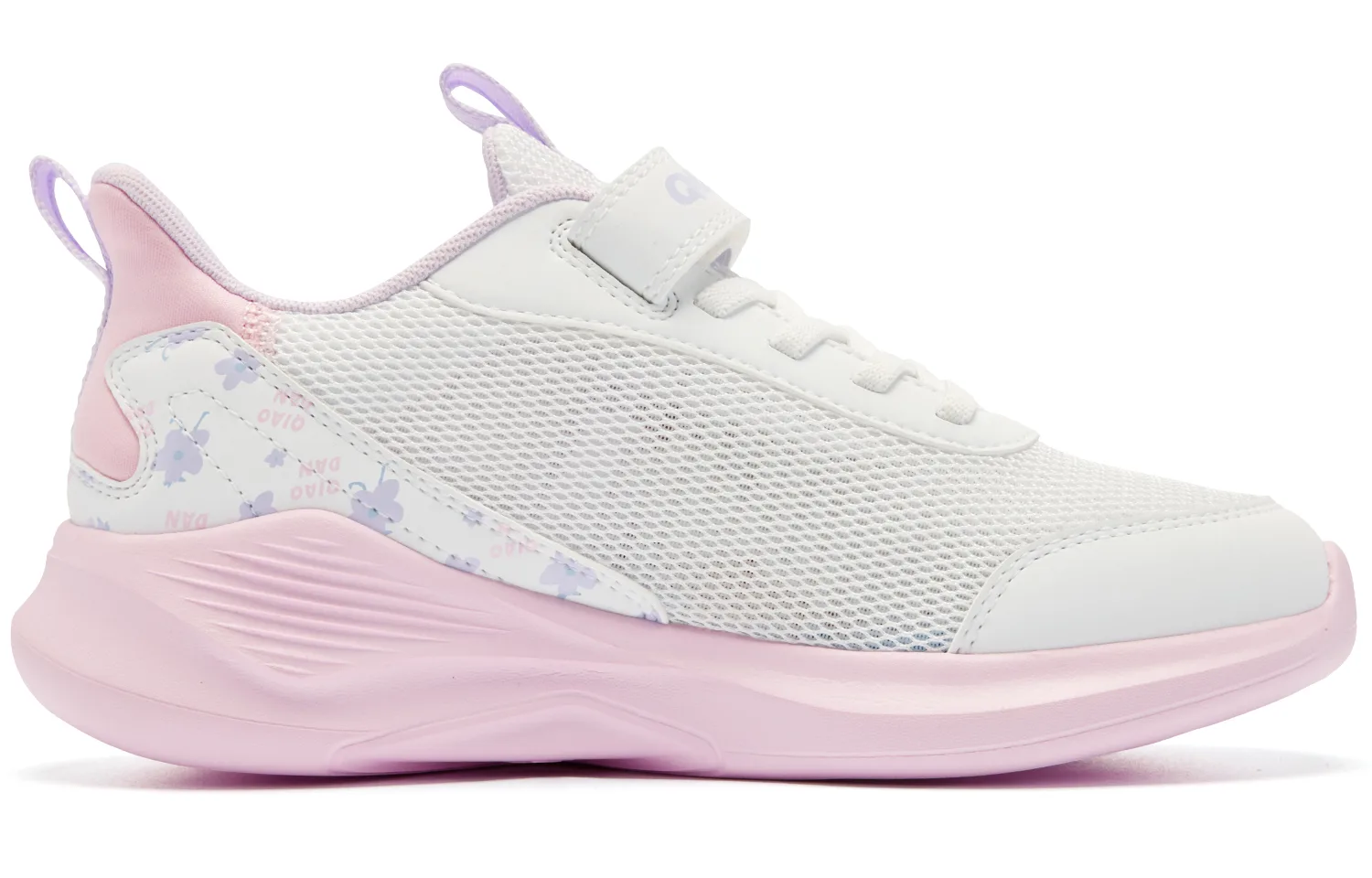 QIAODAN Детские кроссовки для бела low top бело-фиолетовые с противоскользящей и износостойкой подошвой — фото 4