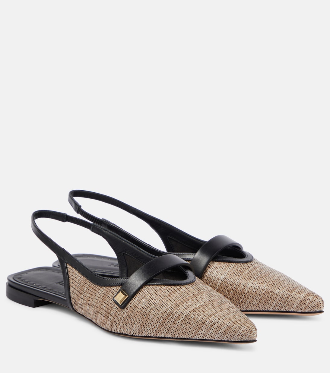 Туфли с открытой пяткой и кожаной отделкой Max Mara, Argilla