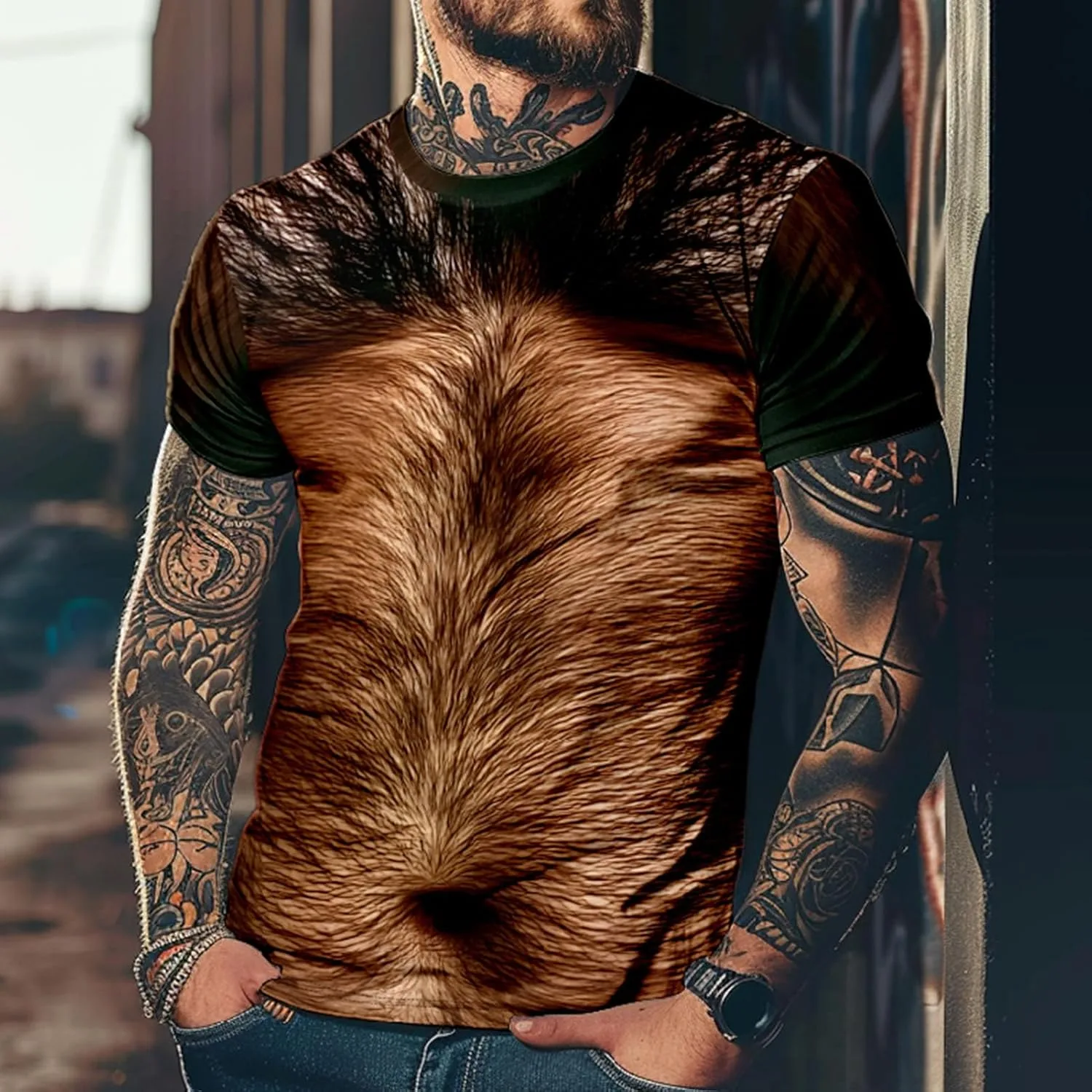 Футболка Funny Muscle Shirts для мужчин с реалистичным принтом — фото 2