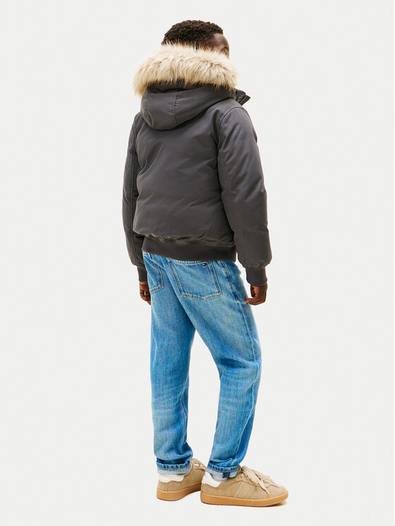 Зимняя куртка regular fit Hooded Fake Fur Bomber KB0KB09887 Tommy Hilfiger, серый — фото 2