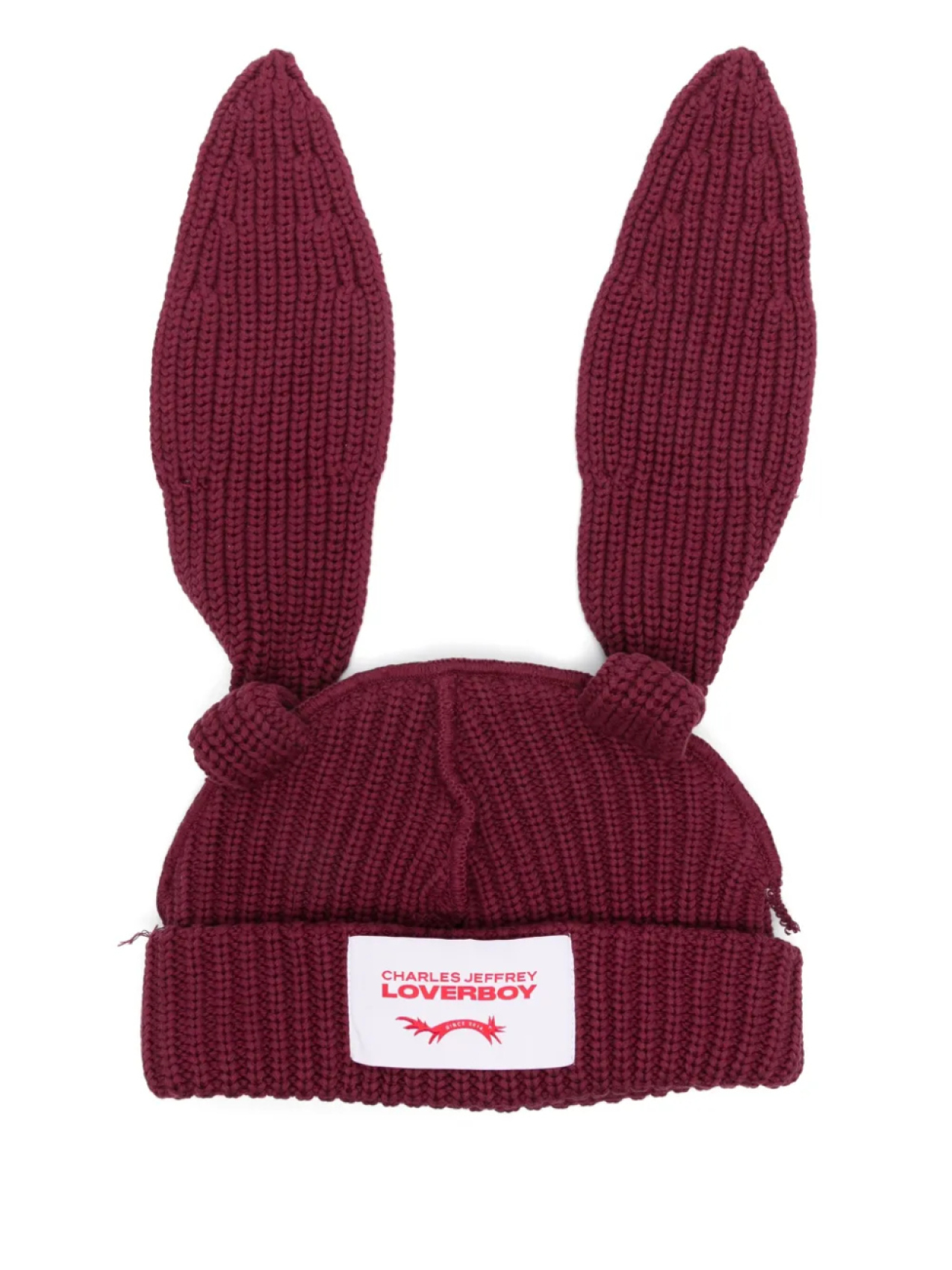 

Толстая шапка-бини с кроликом Charles Jeffrey Loverboy, красный