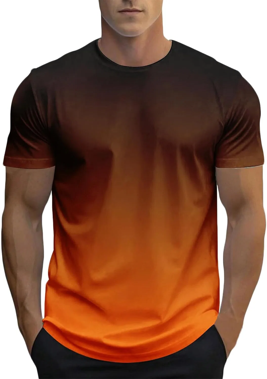 Футболка с градиентом, хлопок, Orange