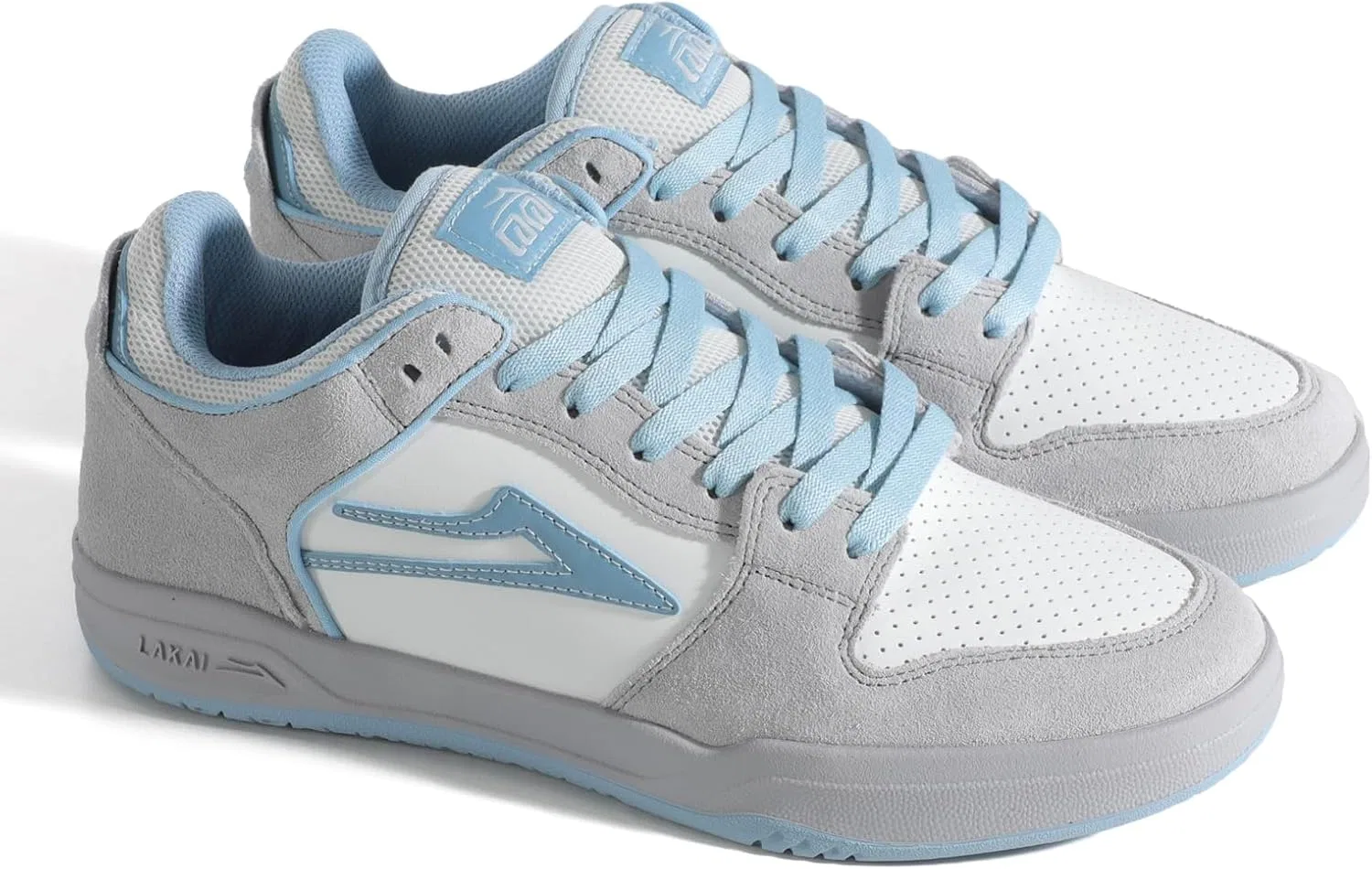Мужские скейтбордистские кроссовки Lakai Cardiff - дышащие повседневные кроссовки, Grey Suede Desaturated Blue — фото 4