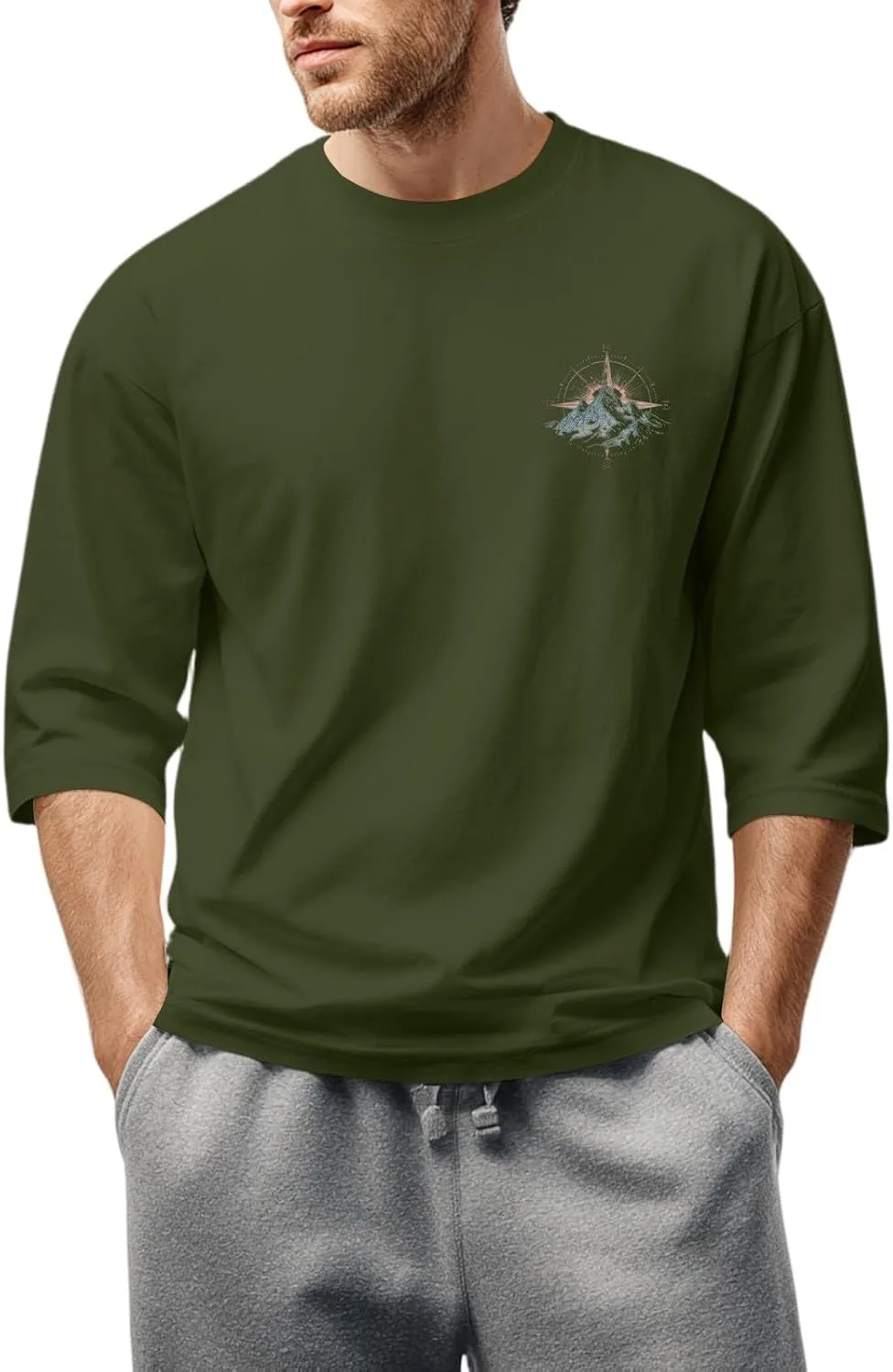 

Футболка для мужчин с 3/4 рукавом и 2D принтом Kvsozwuty