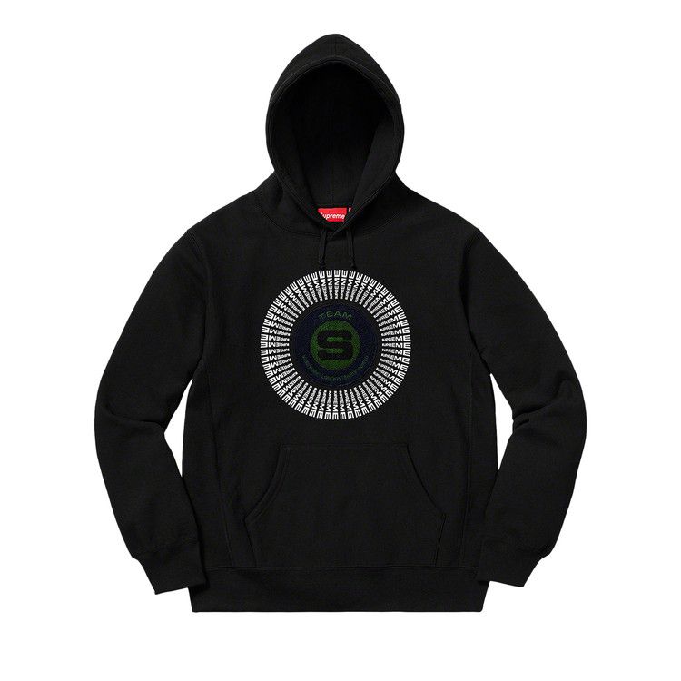 

Толстовка Supreme Chenille Appliqué Hooded Sweatshirt, Black