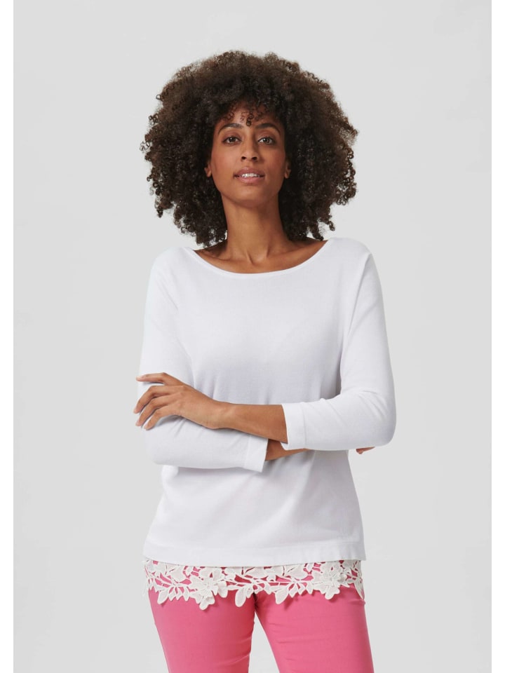 

MADELEINE Белый свитер с кружевной отделкой