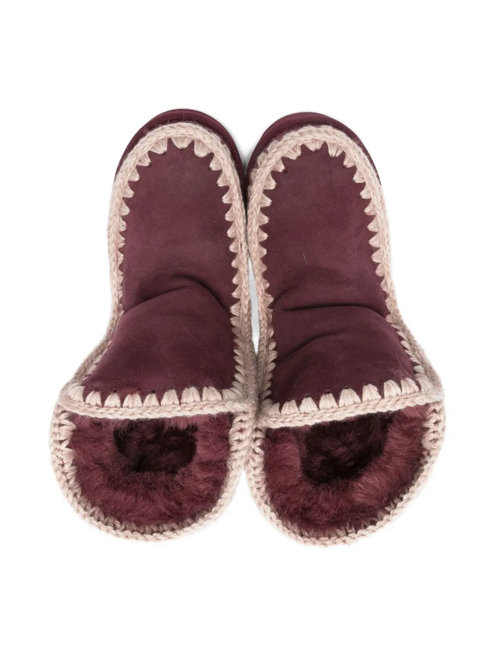 Замшевые сапоги Eskimo с отделкой крючком Mou Kids, красный — фото 3