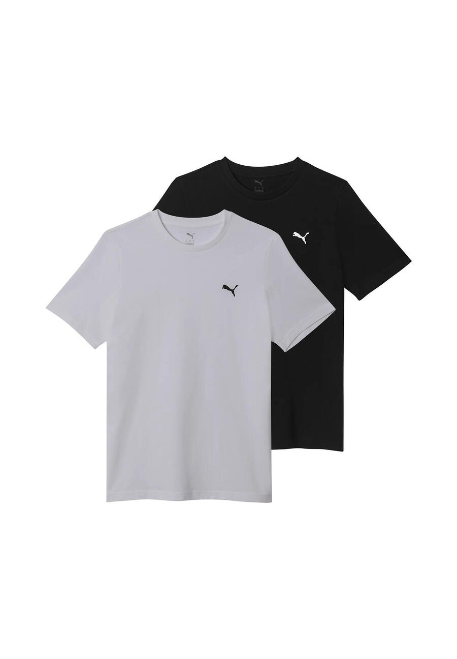 

Упаковка из 2 футболок с логотипом Puma Ess, мужская футболка с круглым вырезом, размер M, 692313 52