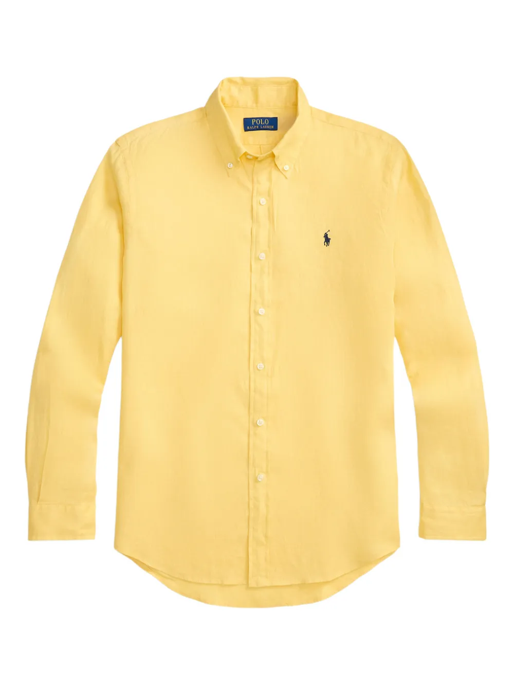 Льняная рубашка прямого кроя Polo Ralph Lauren, желтый