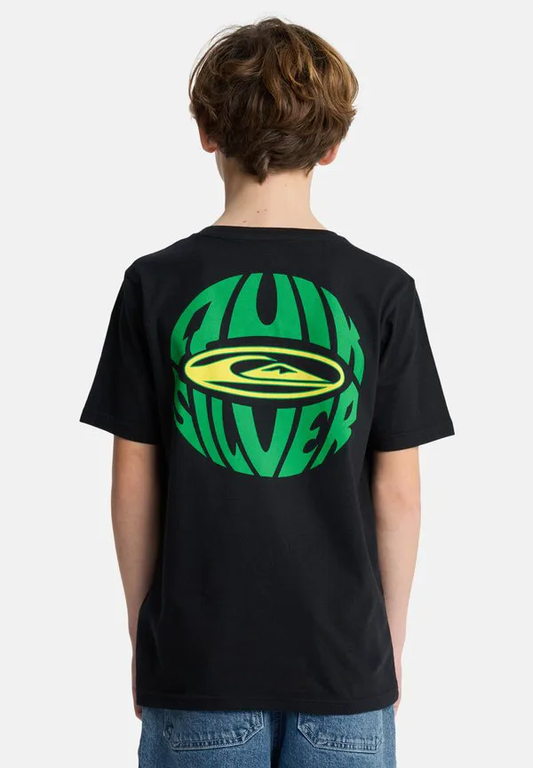 Футболка унисекс с принтом в виде глобуса quik Quiksilver, Anthracite - Solid — фото 2