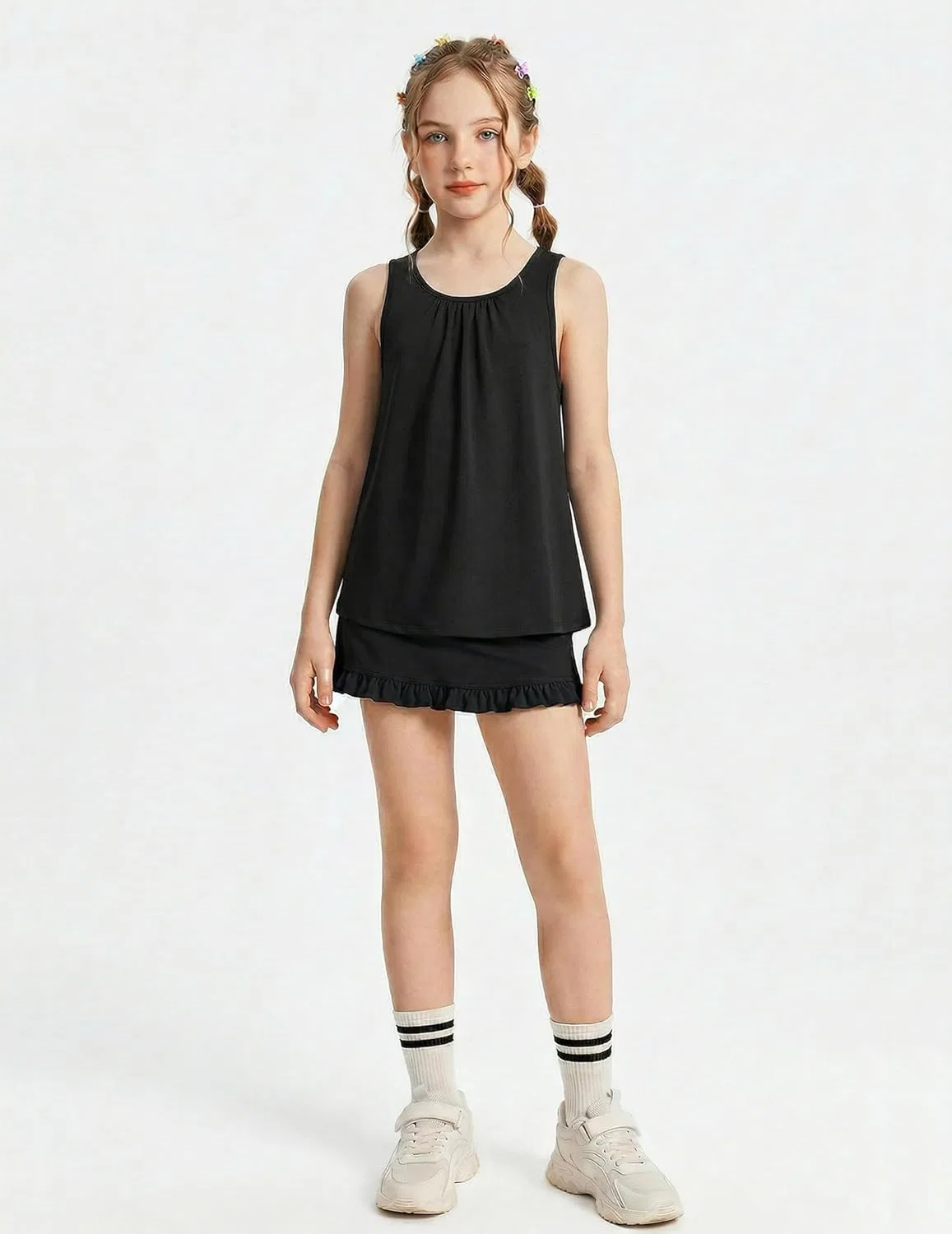 Топ-майка для девочек Zaclotre, Athletic Tank Top, Black — фото 2