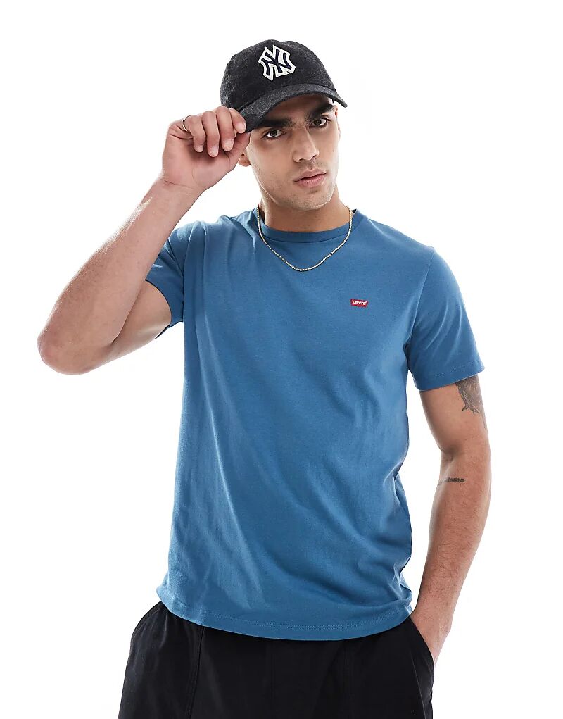 

Футболка Levi's Original с логотипом в виде крыла летучей мыши, средне-синего цвета