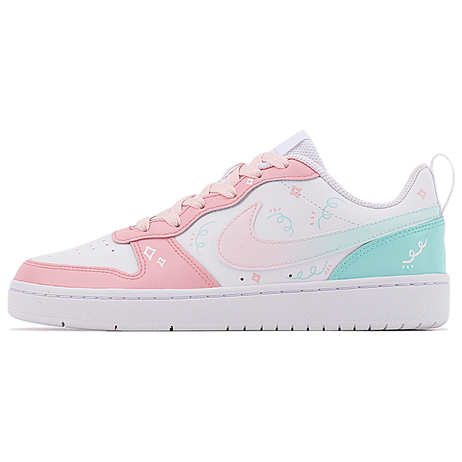 

Кроссовки Nike Court Borough Skateboarding Shoes Women's Low-top Pink/cyan, зеленый